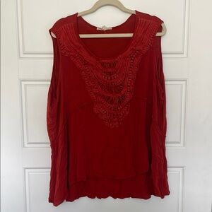 Elegant burnt Red Sleeveless Top